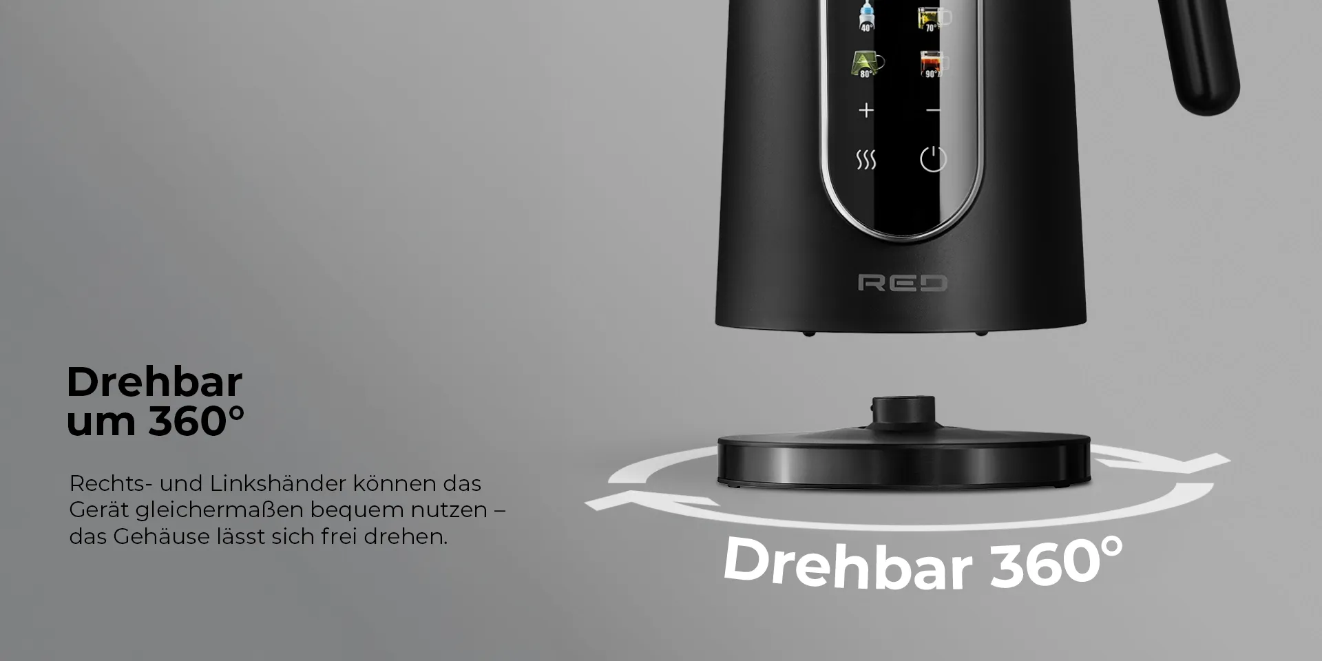 Wasserkocher 1,7L  Schnellkochfunktion, Abschaltautomatik, 2000W, BPA-frei – Colorsense A15E – Stylischer Wasserkocher mit LED-Anzeige